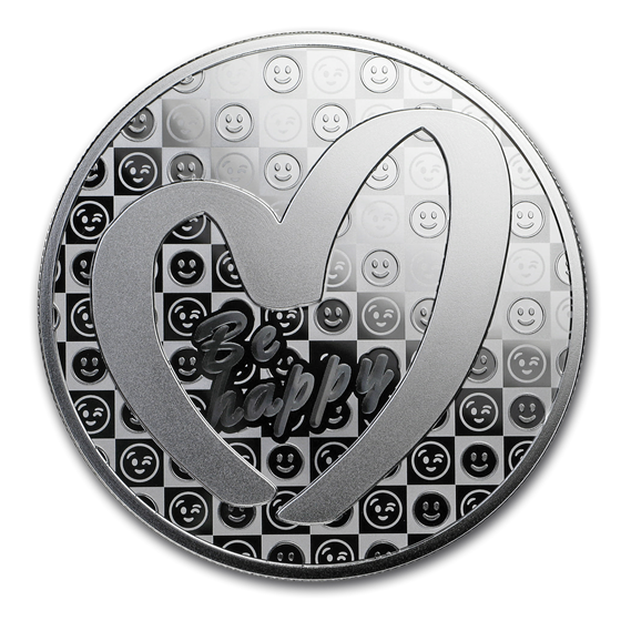 2019 Republic of Cameroon 1 oz Silver Be Happy Lucky Charm 2019 Republic of Cameroon 1 oz Silver Be Happy Lucky Charm